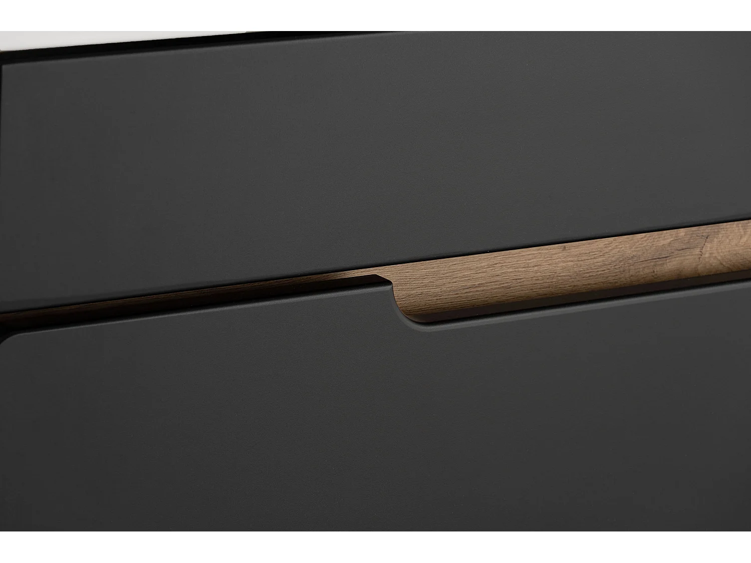 Zestaw Łazienkowy 60cm 2S Alma Szafka z Lustrem Dąb Wotan / Czarny Mat