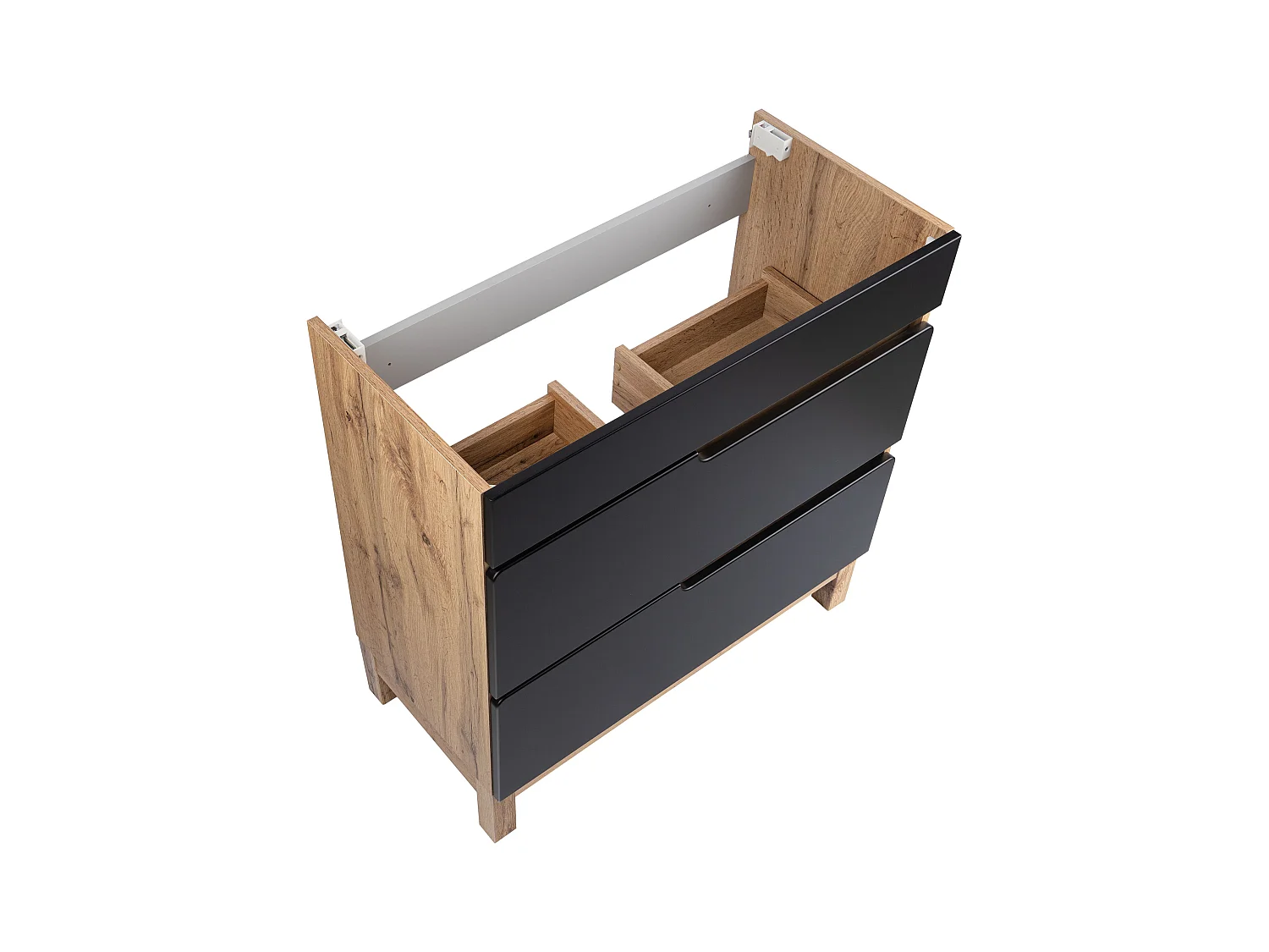 Ensemble de salle de bain sur pied Armoire avec lavabo 80 cm Chêne Wotan / Noir Alma