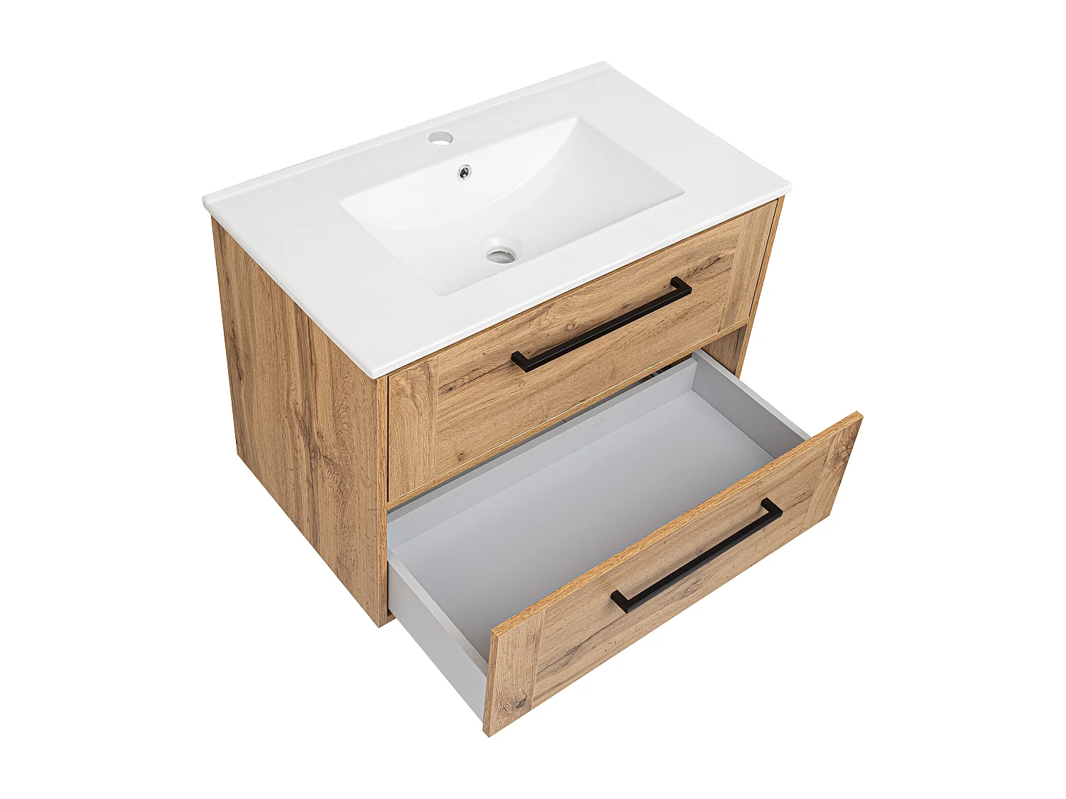 Ensemble de salle de bain 80 cm Vivien Chêne Wotan Armoire avec miroir