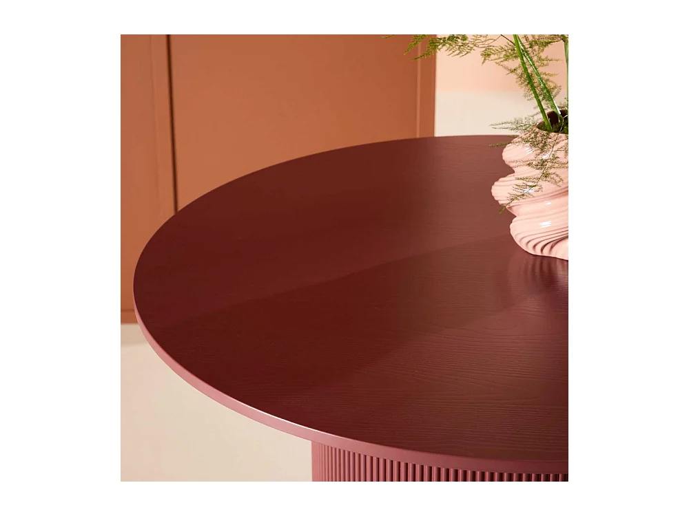 Table à Manger Nervurée "Lenox" 110cm Bordeaux