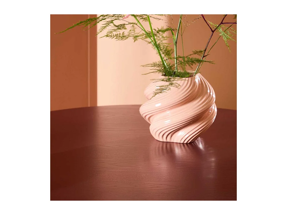 Table à Manger Nervurée "Lenox" 110cm Bordeaux