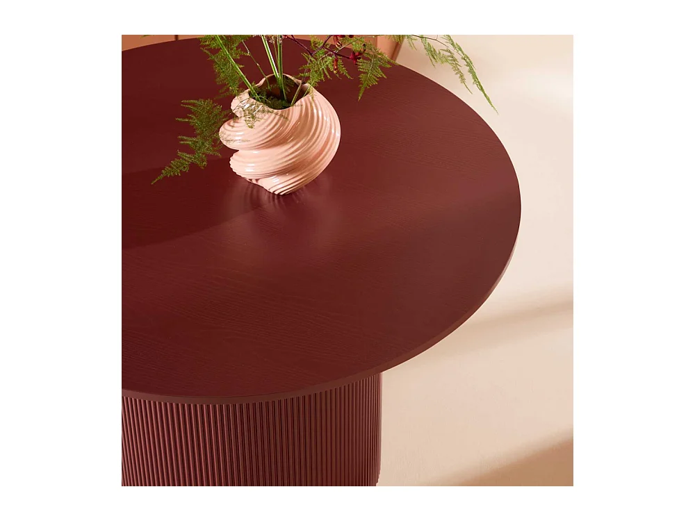 Table à Manger Nervurée "Lenox" 110cm Bordeaux