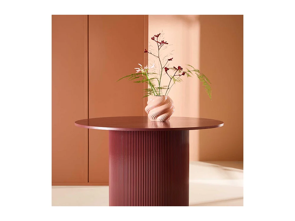 Table à Manger Nervurée "Lenox" 110cm Bordeaux