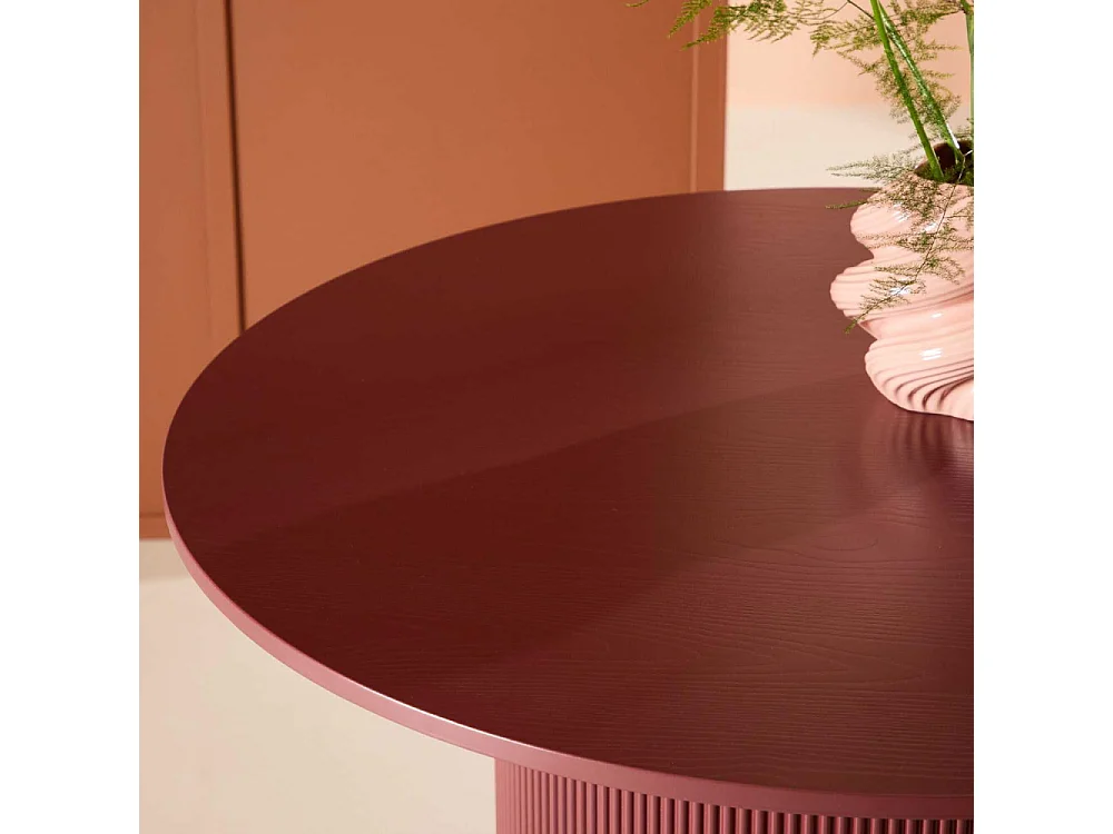 Table à Manger Nervurée "Lenox" 110cm Bordeaux