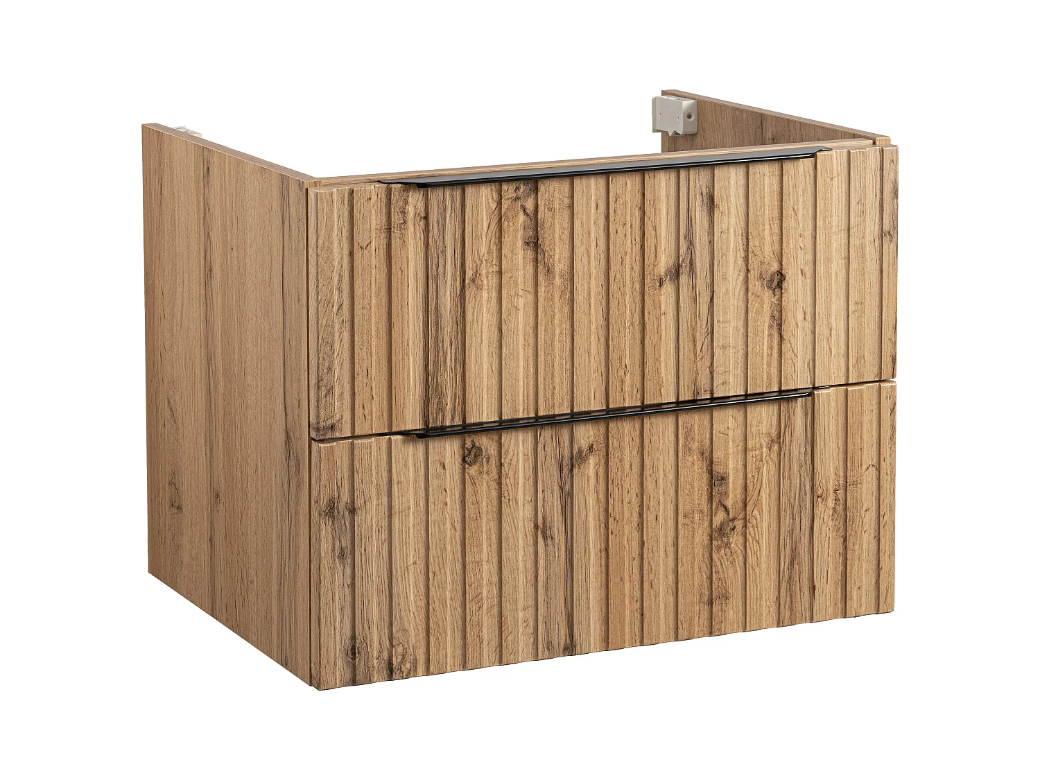 Ensemble de salle de bain rainuré 60 cm Meuble avec lavabo Chêne Wotan Amy