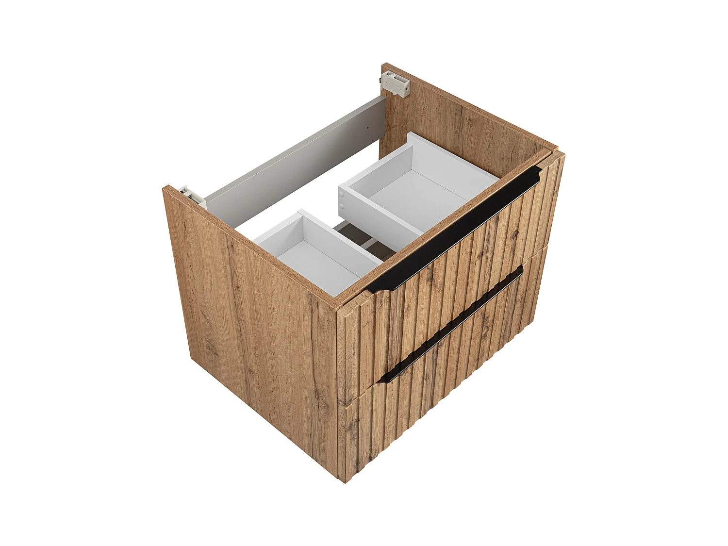 Ensemble de salle de bain rainuré 60 cm Meuble avec lavabo Chêne Wotan Amy