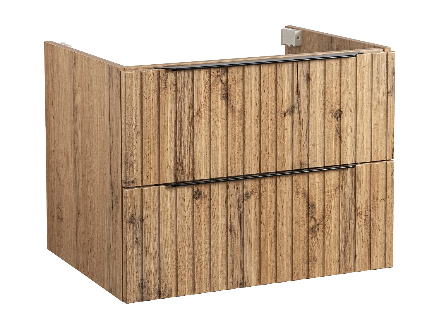 Ensemble de salle de bain rainuré 60 cm Meuble avec lavabo Chêne Wotan Amy