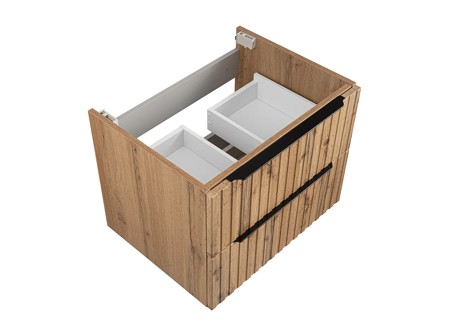 Ensemble de salle de bain rainuré 60 cm Meuble avec lavabo Chêne Wotan Amy