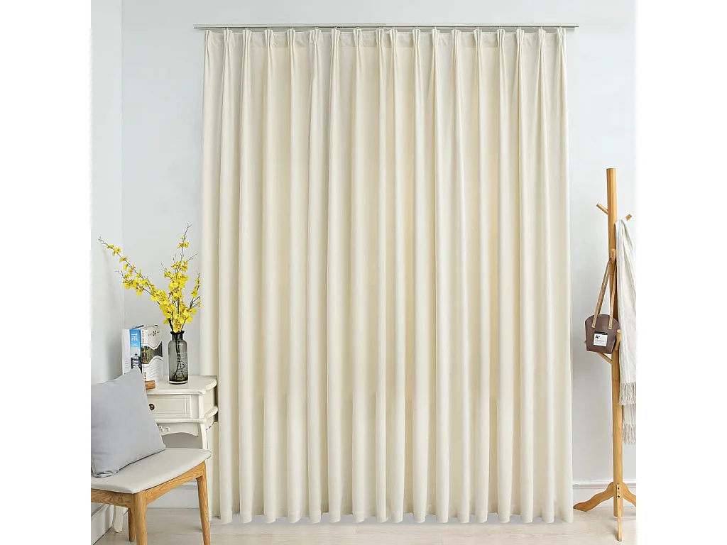 Verdunkelungsvorhang mit Haken Samt Creme 290 x 245 cm