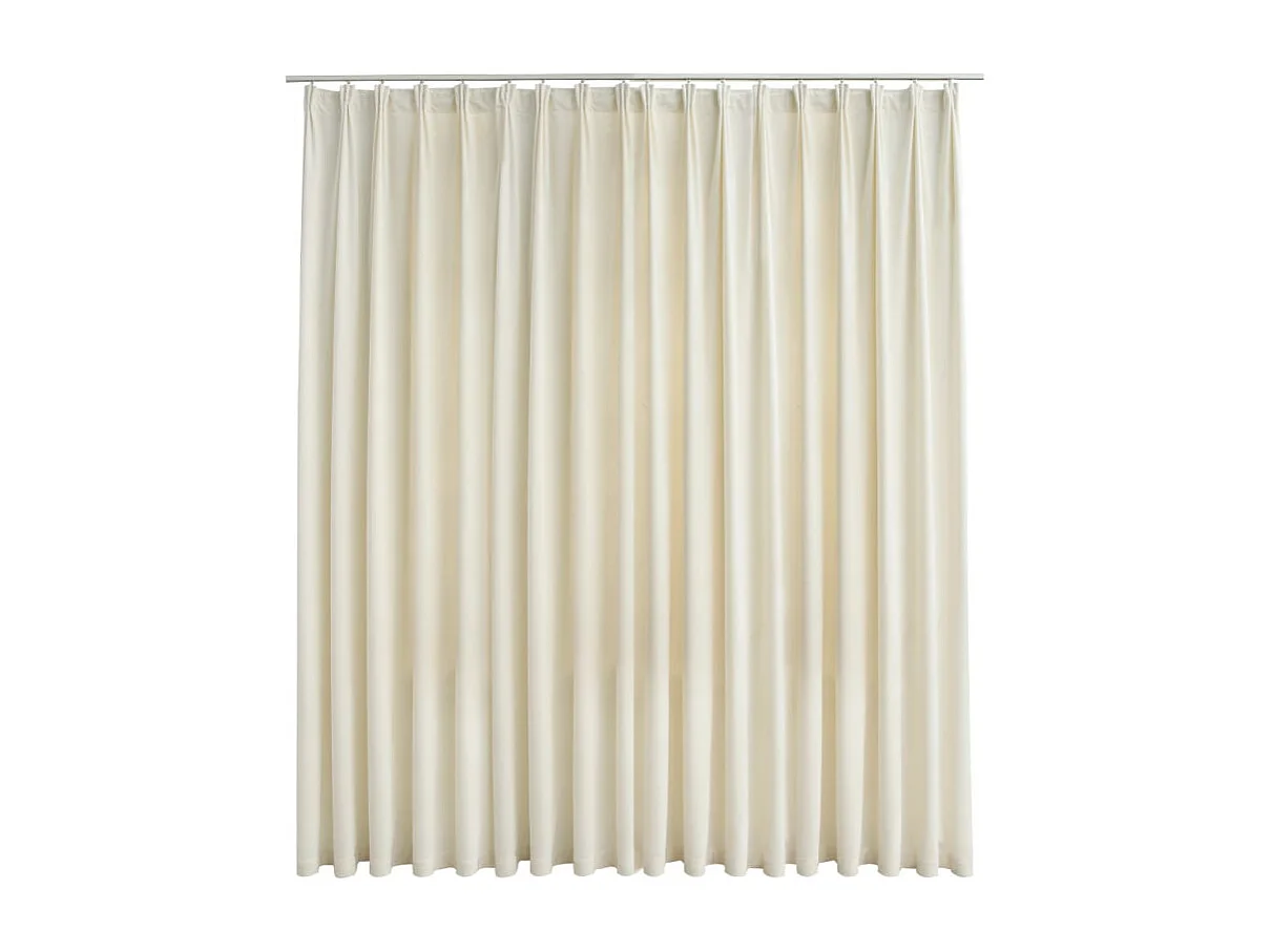 Verdunkelungsvorhang mit Haken Samt Creme 290 x 245 cm