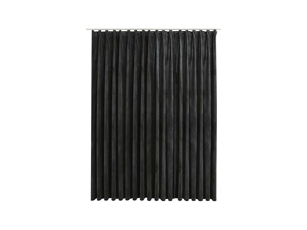 Rideau occultant avec crochets Velours Anthracite 290x245 cm