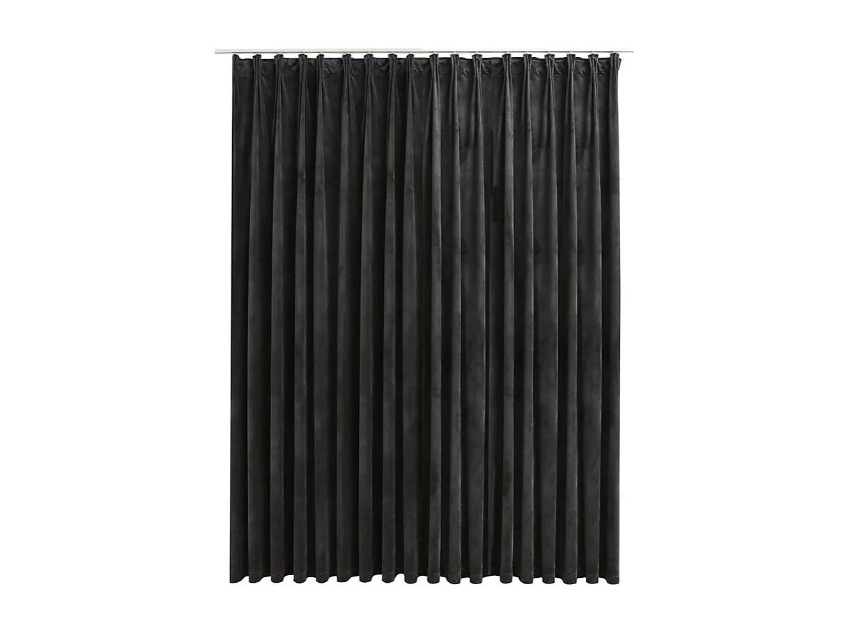 Verdunkelungsvorhang mit Haken Samt Anthrazit 290 x 245 cm