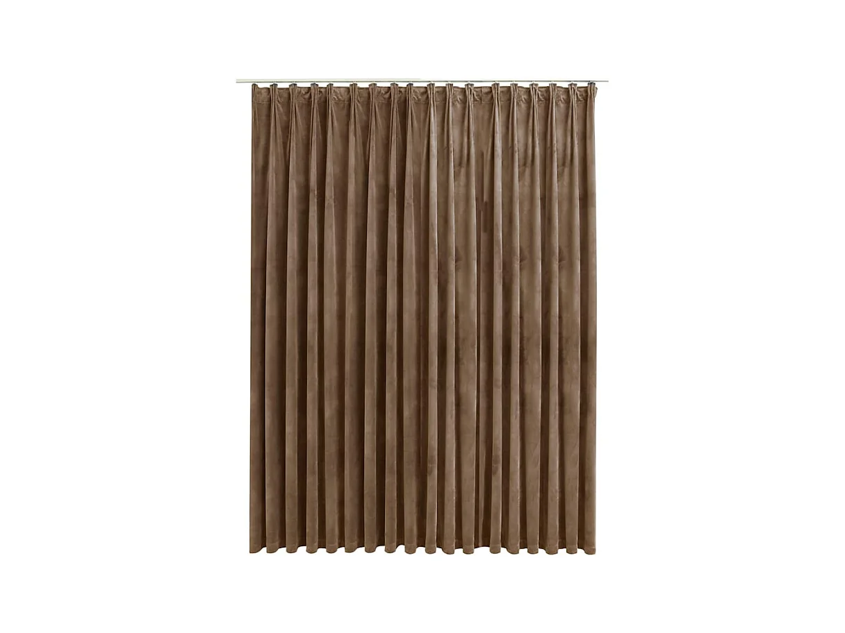 Verdunkelungsvorhang mit Haken Samt Beige 290 x 245 cm