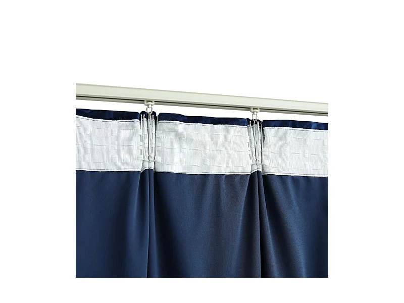 Cortina Blackout de Veludo Azul-Escuro com Ganchos - Tamanho 290x245 cm