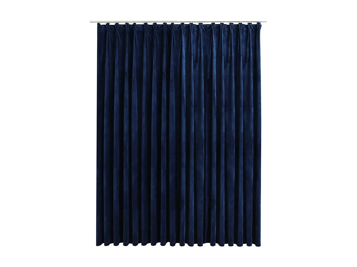 Verdunkelungsvorhang mit Haken Samt Dunkelblau 290 x 245 cm