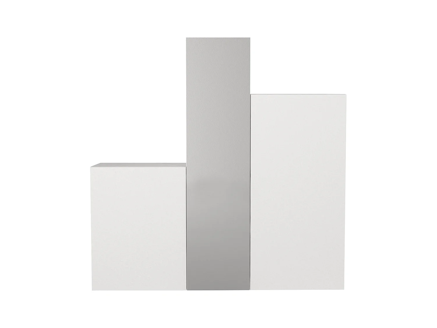 Vestiaire modulable 3 portes - Avec miroir - L160 cm - Blanc - TELEZA