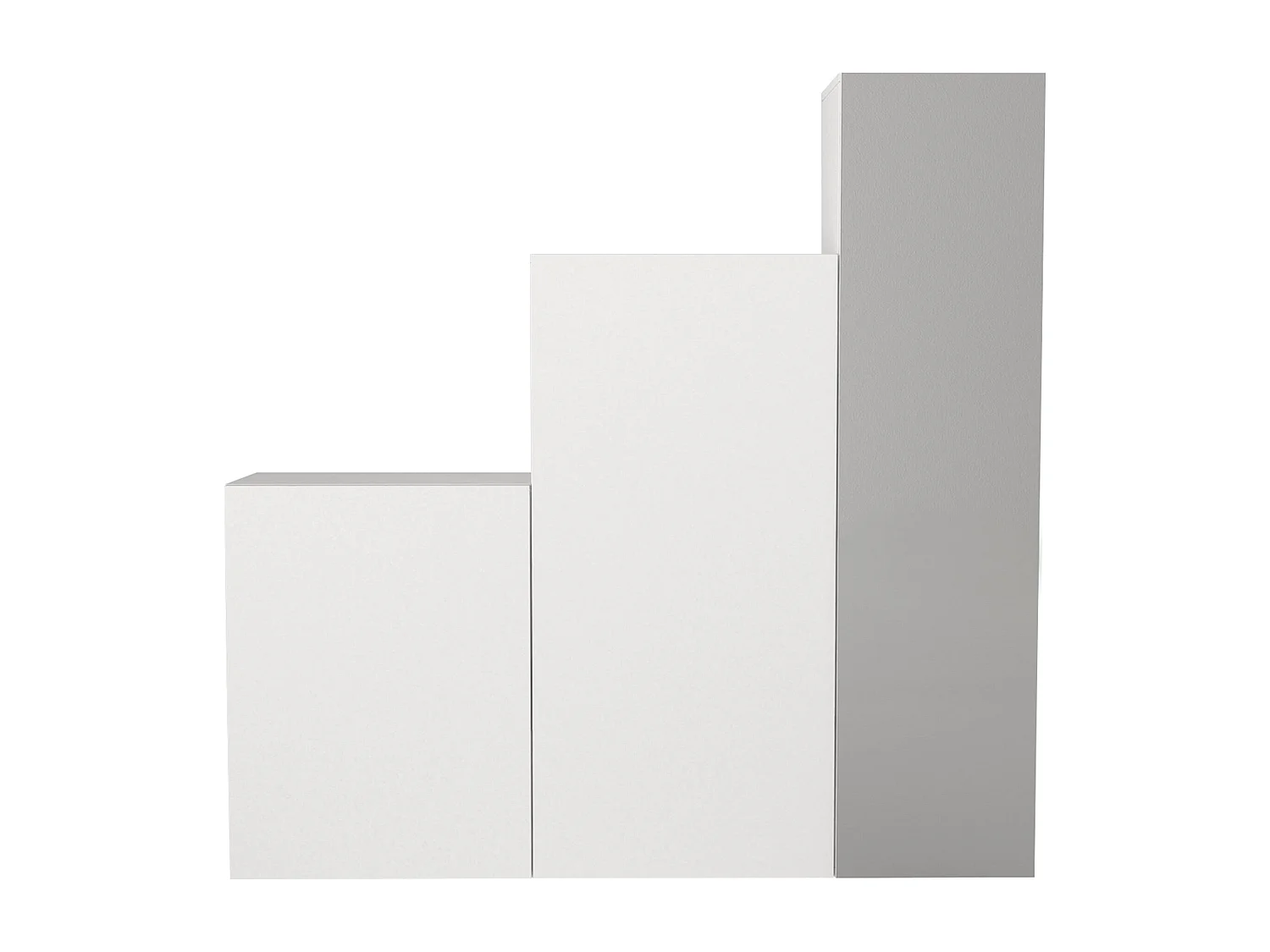 Armario modular de 3 puertas - Con espejo - L180 cm - Blanco - TELEZA