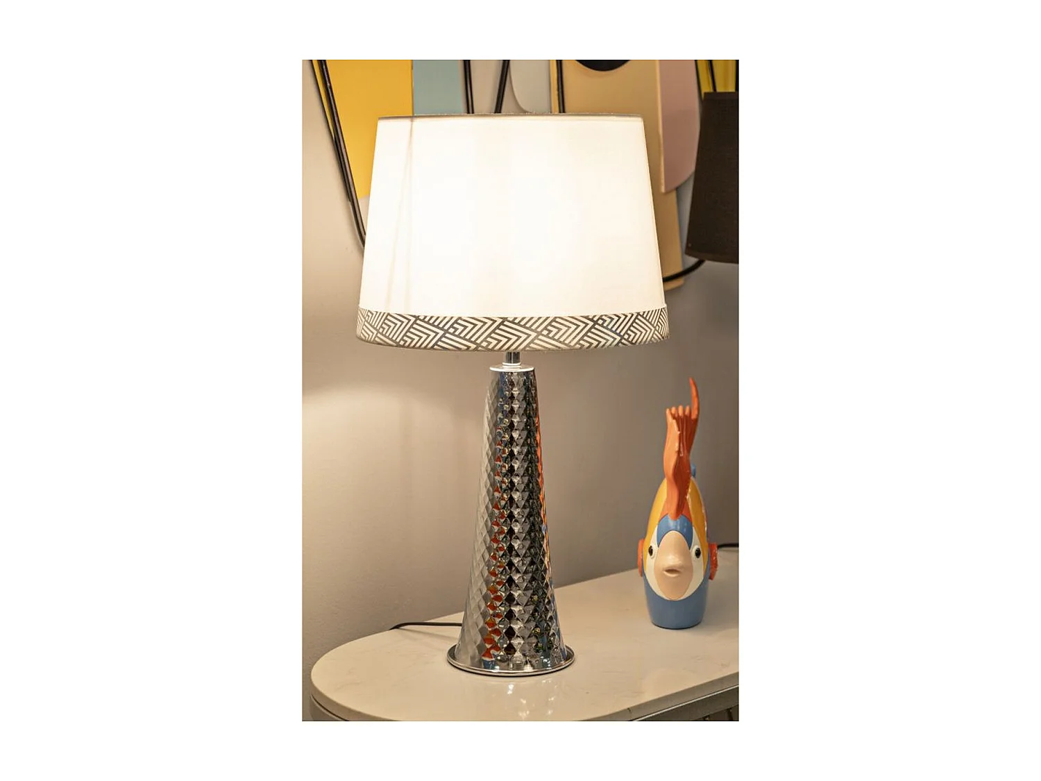 Lampe à Poser MF902, Argent, 30x30x54 cm, Seven Design