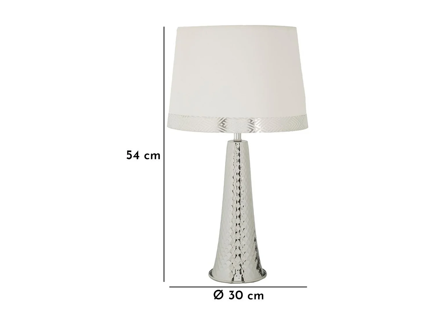 Lampe à Poser MF902, Argent, 30x30x54 cm, Seven Design