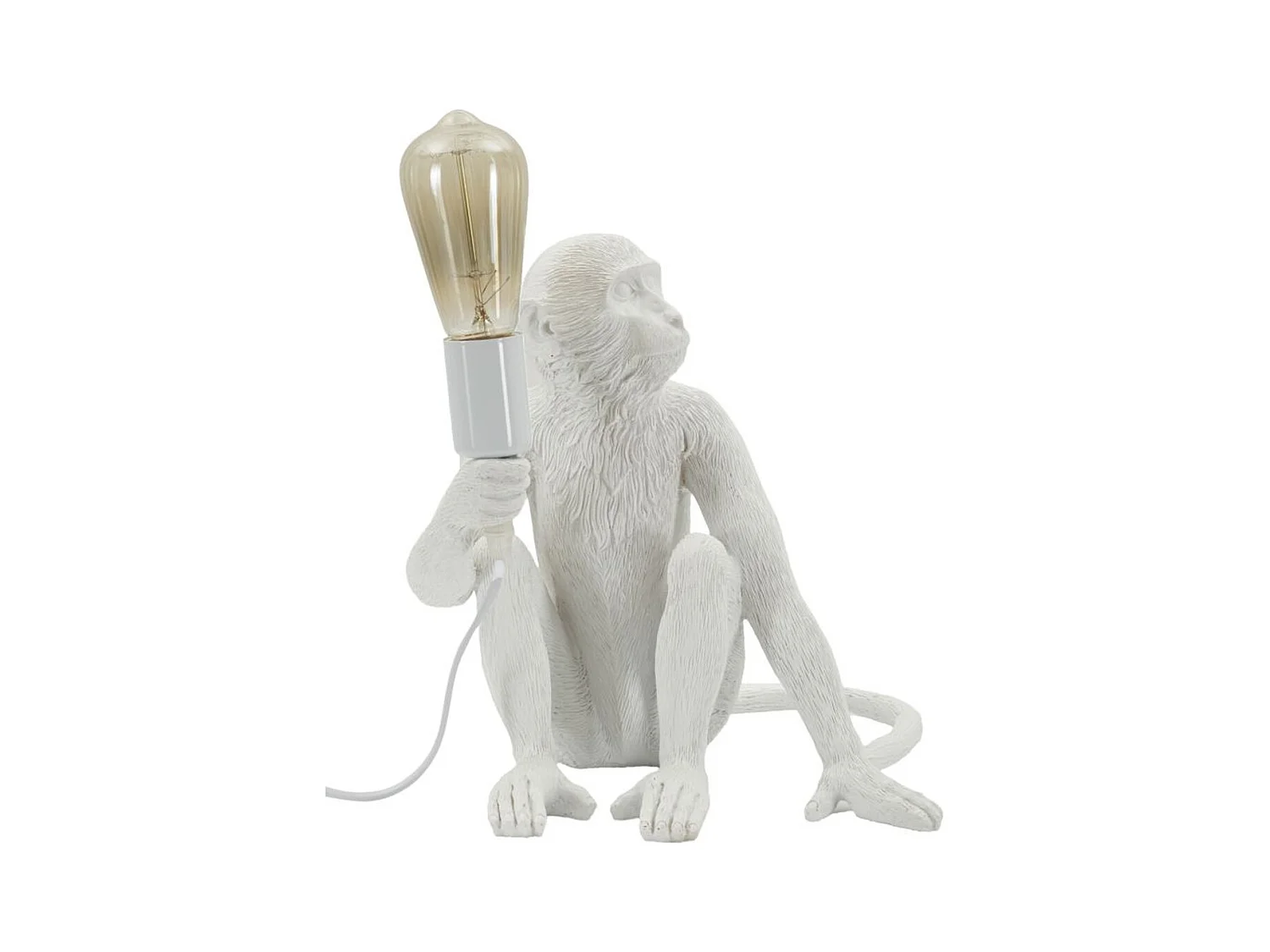 Lampada da Tavolo Scimmia, Bianco, 33x33x32 cm, Epikasa