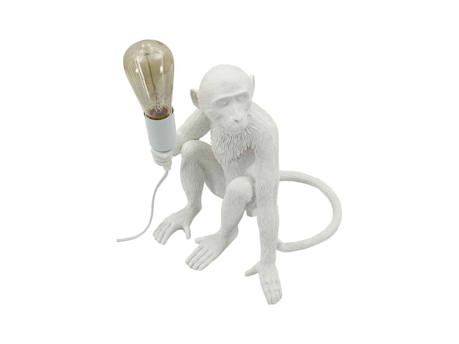 Lampada da Tavolo Scimmia, Bianco, 33x33x32 cm, Epikasa