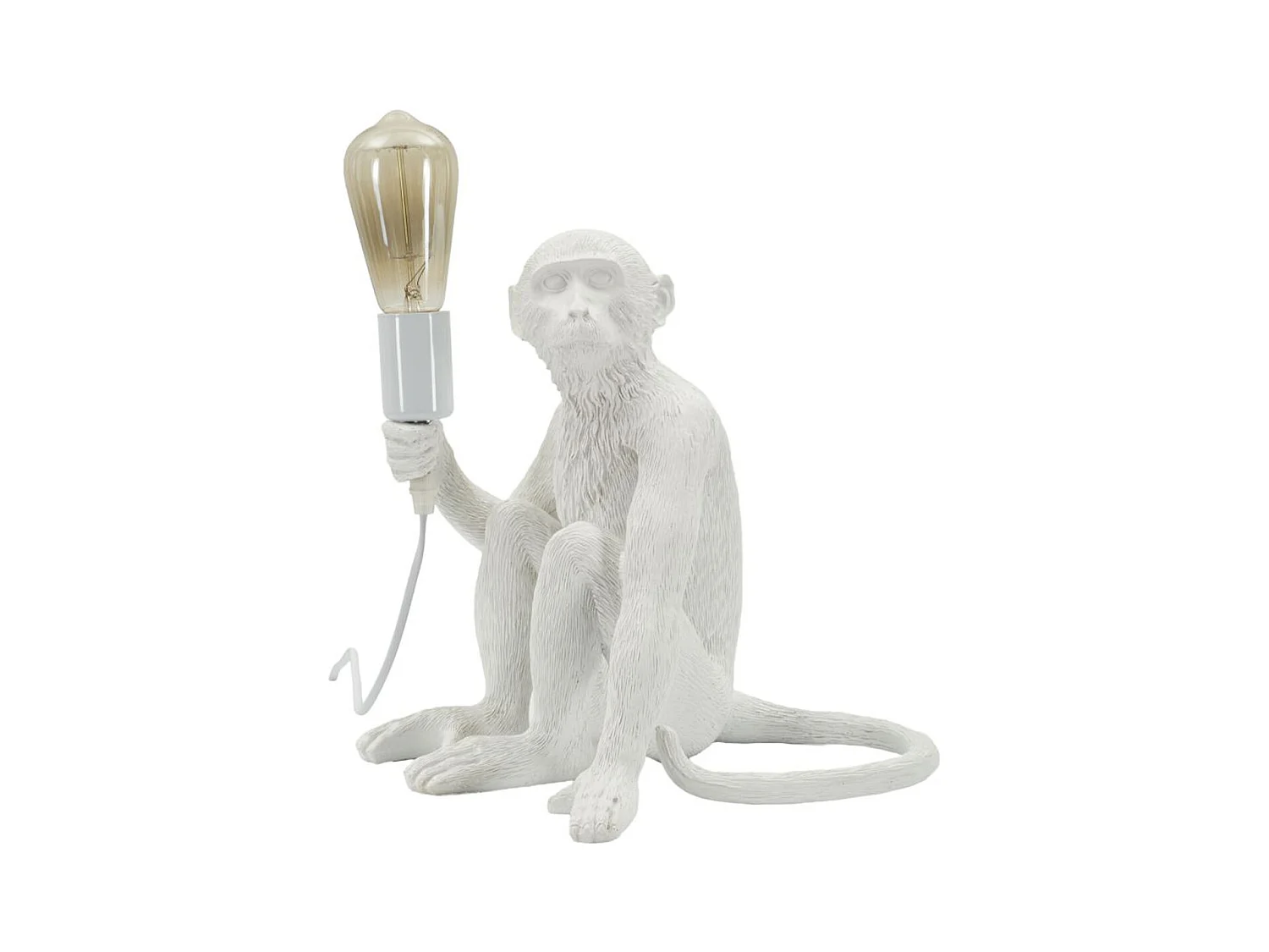 Lampe à Poser Singe, Blanc, 33x33x32 cm, Epikasa