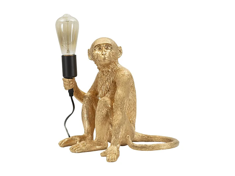 Candeeiro de Mesa Macaco 2, Ouro, 33x33x32 cm, Epikasa