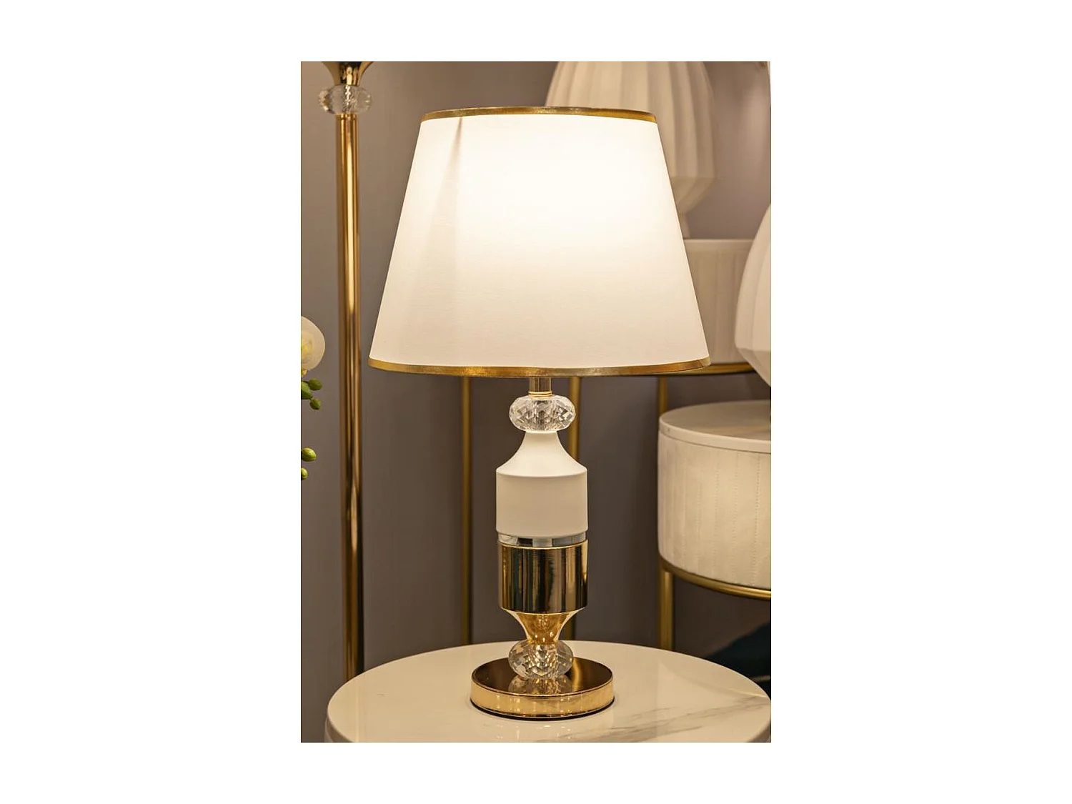 Lampa Stołowa MF905, Biały, 30x30x52 cm, Epikasa