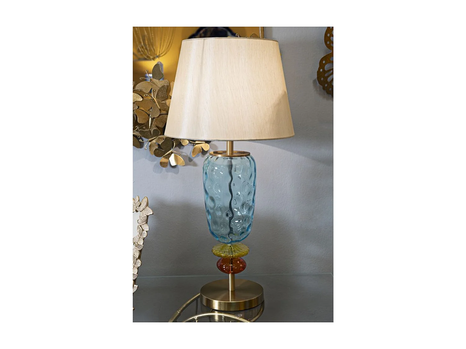 Lampa Stołowa MF922, Niebieski, 35x35x73 cm, Seven Design