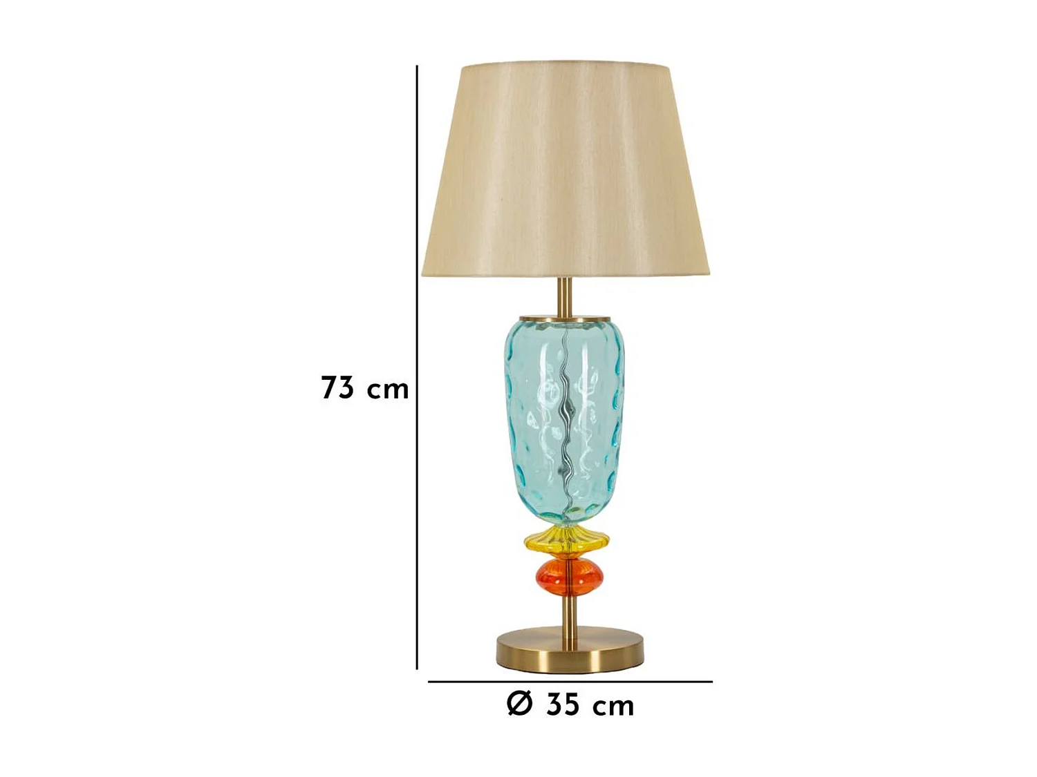 Lampa Stołowa MF922, Niebieski, 35x35x73 cm, Seven Design