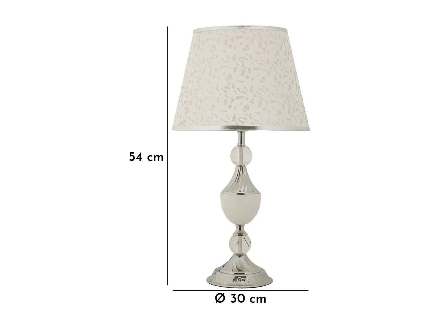 Lampe à Poser MF907, Argent, 30x30x54 cm, Epikasa