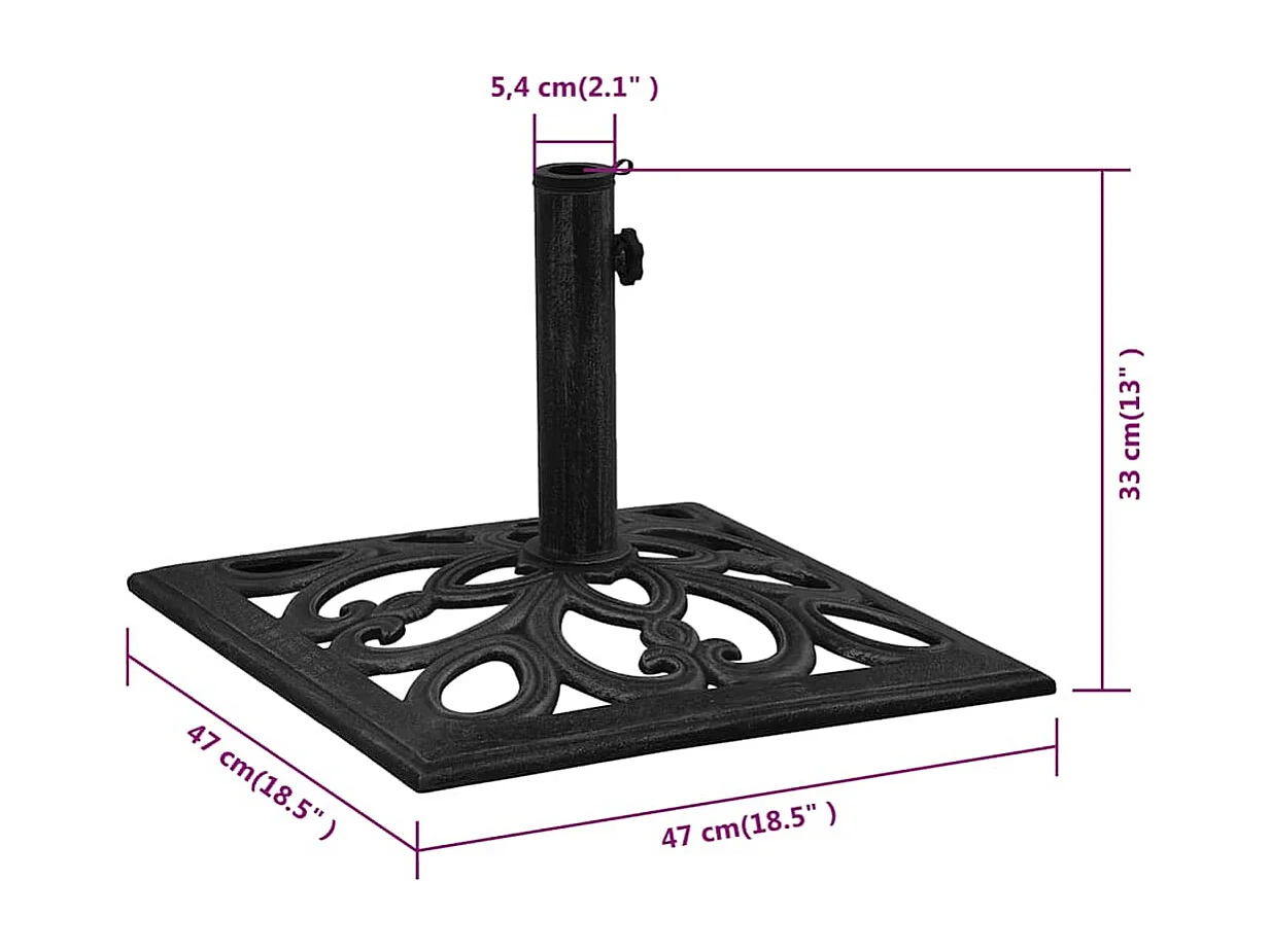 Belfort  Base de sombrilla de erro fundido negro 47x47x33 cm