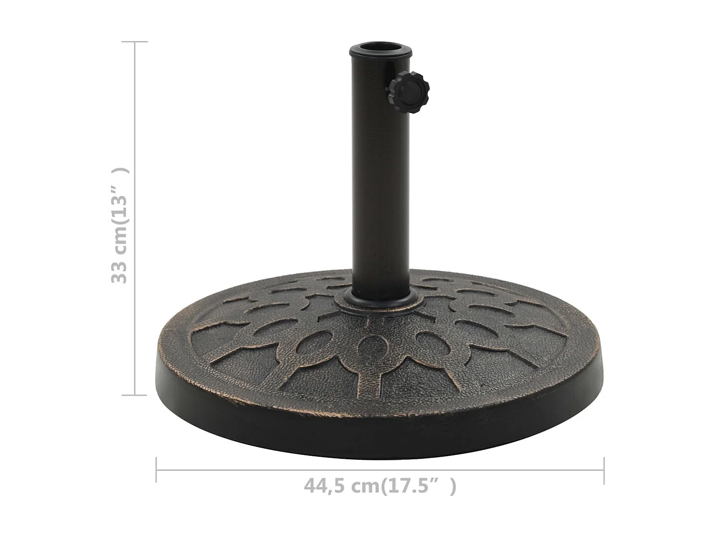 Emilie-Rose  Socle rond de parasol Polyrésine 13 kg Bronze