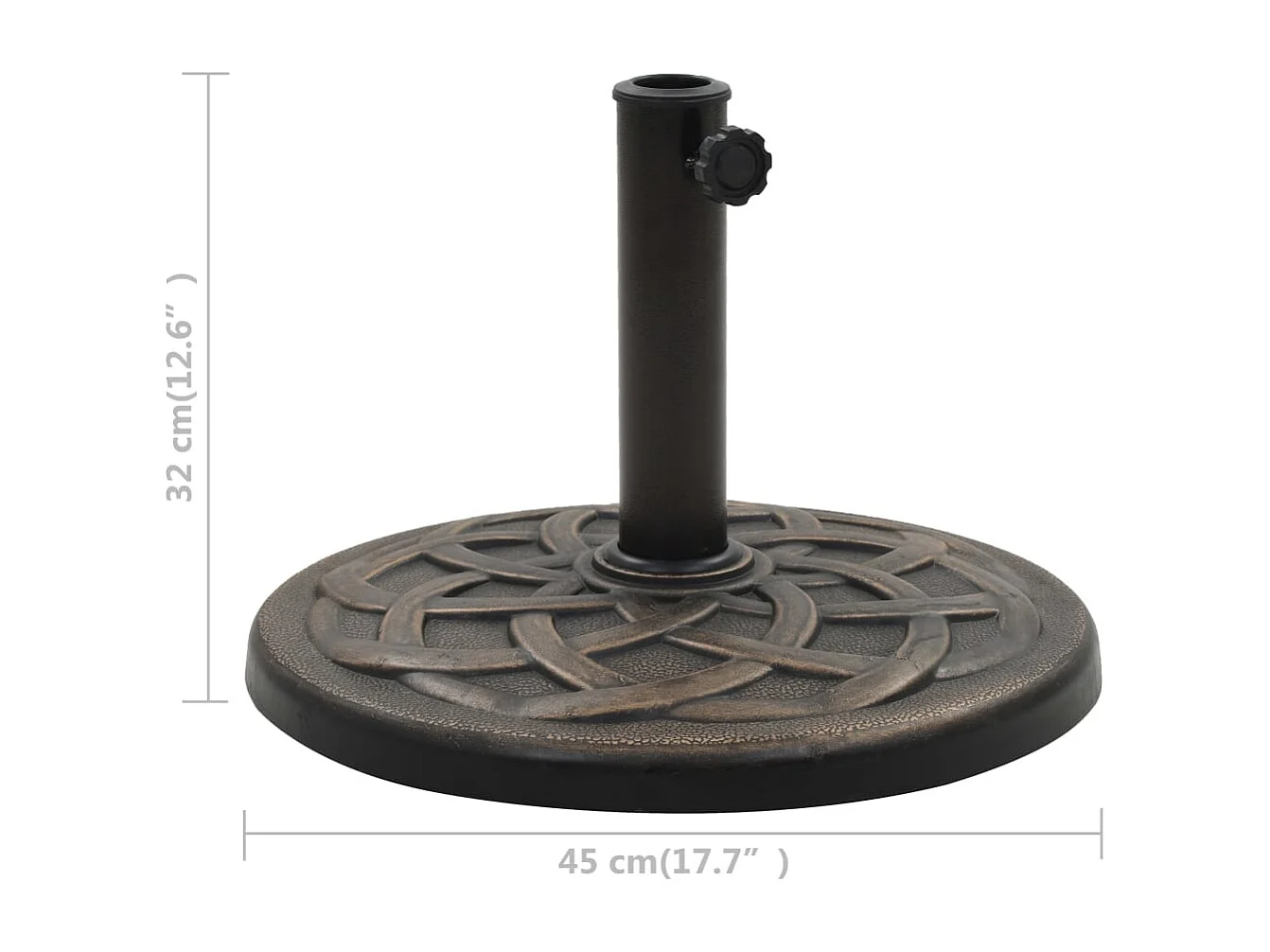 Emilie-Rose  Socle rond de parasol Polyrésine 11 kg Bronze