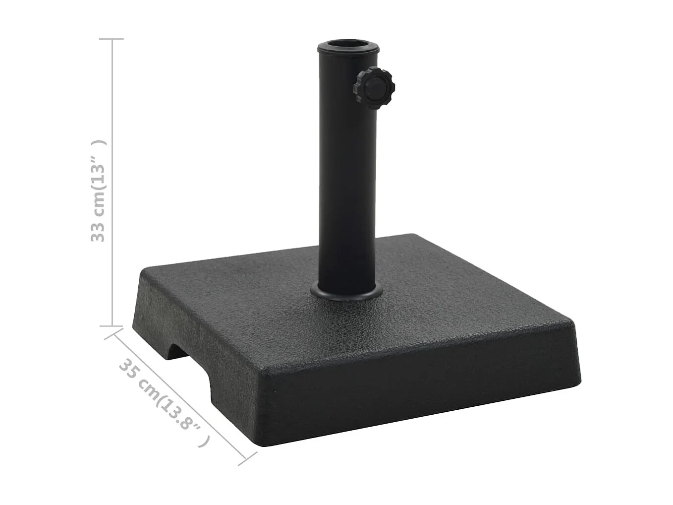 Hønefoss  Base de sombrilla cuadrada de poliresina negra 8 kg