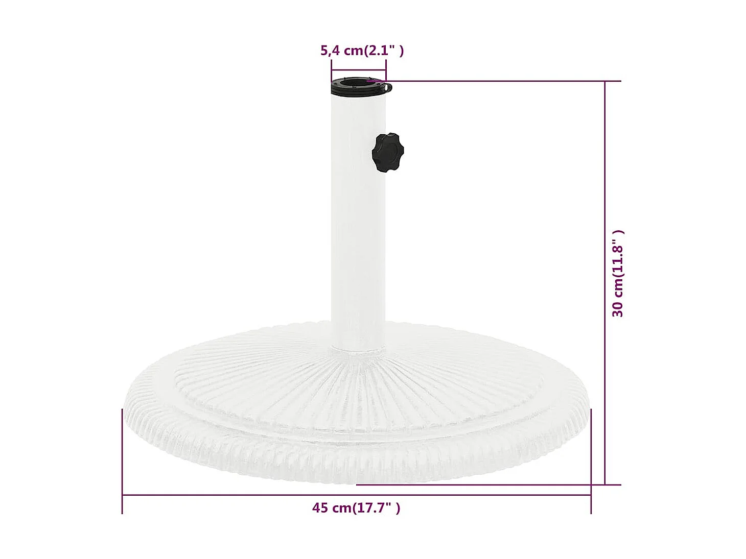 Belfort  Parasolvoet 45x45x30 cm gietijzer wit