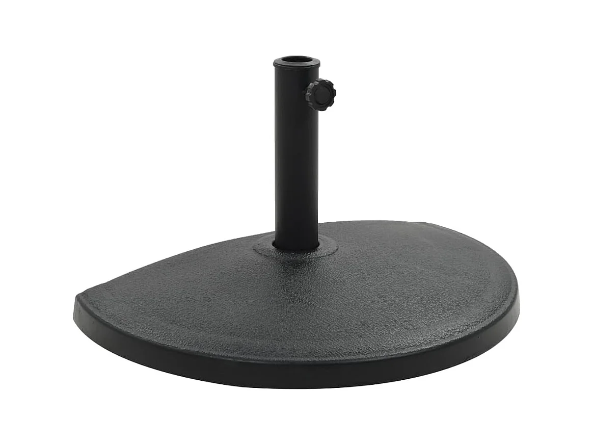 Hønefoss  Socle demi-rond de parasol Polyrésine 15 kg Noir
