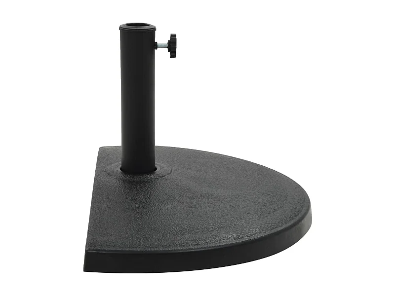 Hønefoss  Socle demi-rond de parasol Polyrésine 15 kg Noir