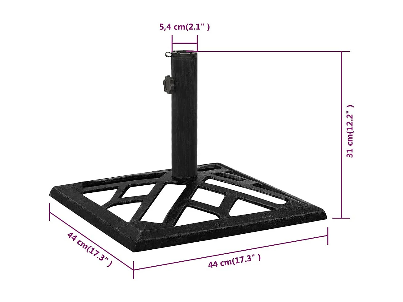 Belfort  Base de sombrilla de erro fundido negro 44x44x31 cm