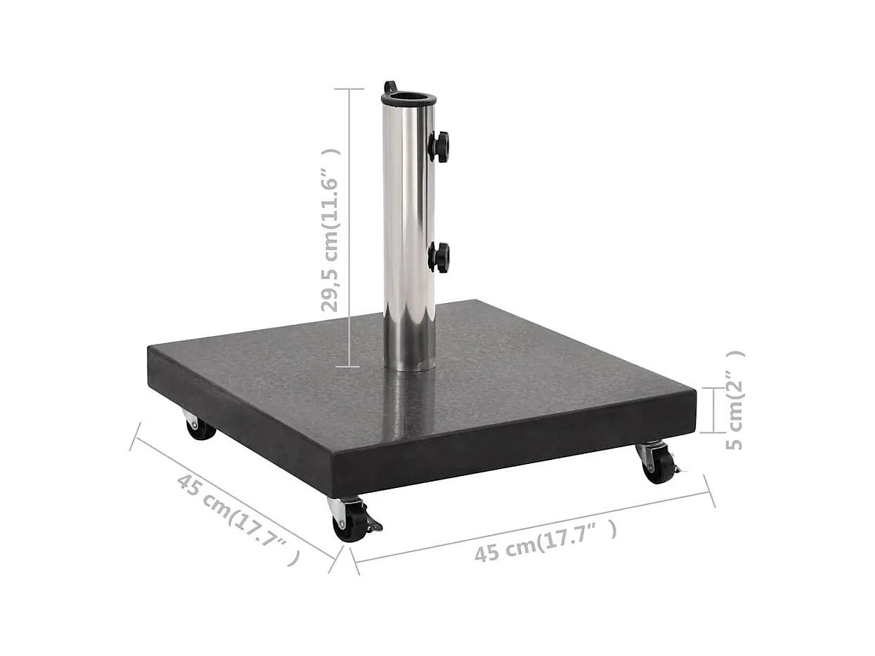 Jessica  Socle de parasol Granite 30 kg Carré Noir