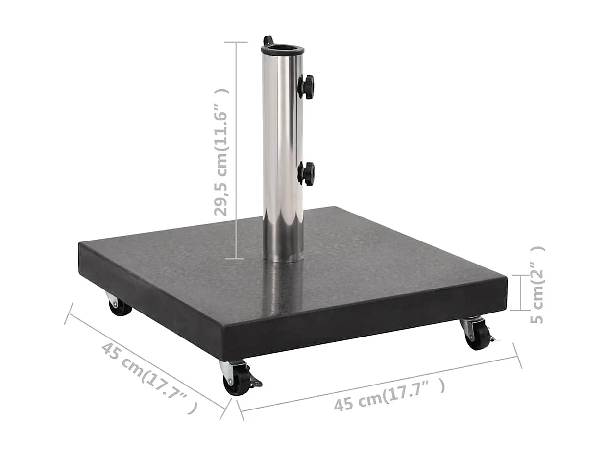 Jessica  Socle de parasol Granite 30 kg Carré Noir