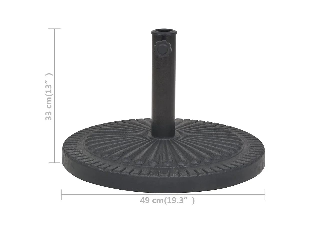 Jyrna  Socle de parasol Résine Rond Noir 14 kg