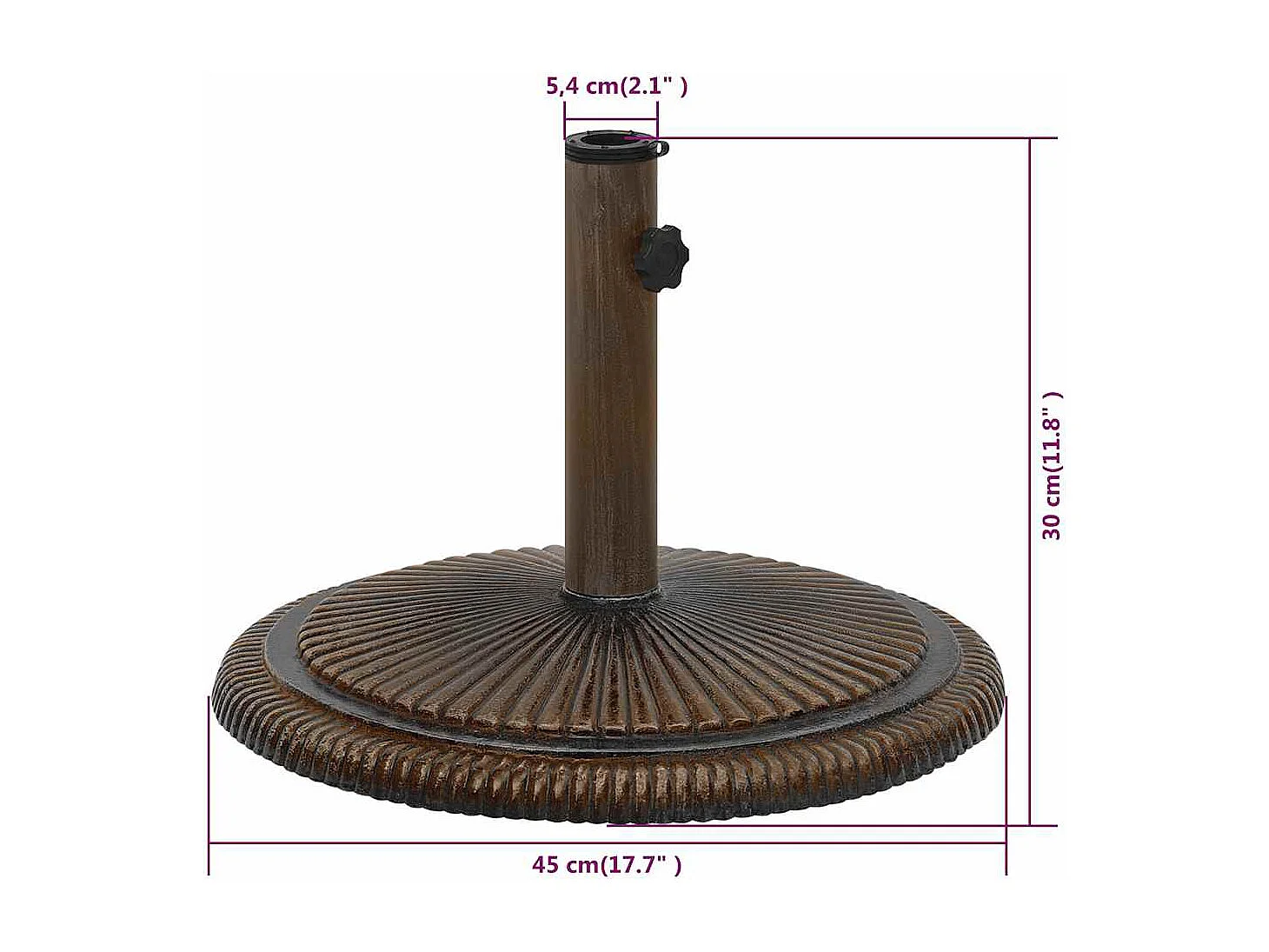 Belfort  Base de sombrilla de erro fundido bronce 45x45x30 cm