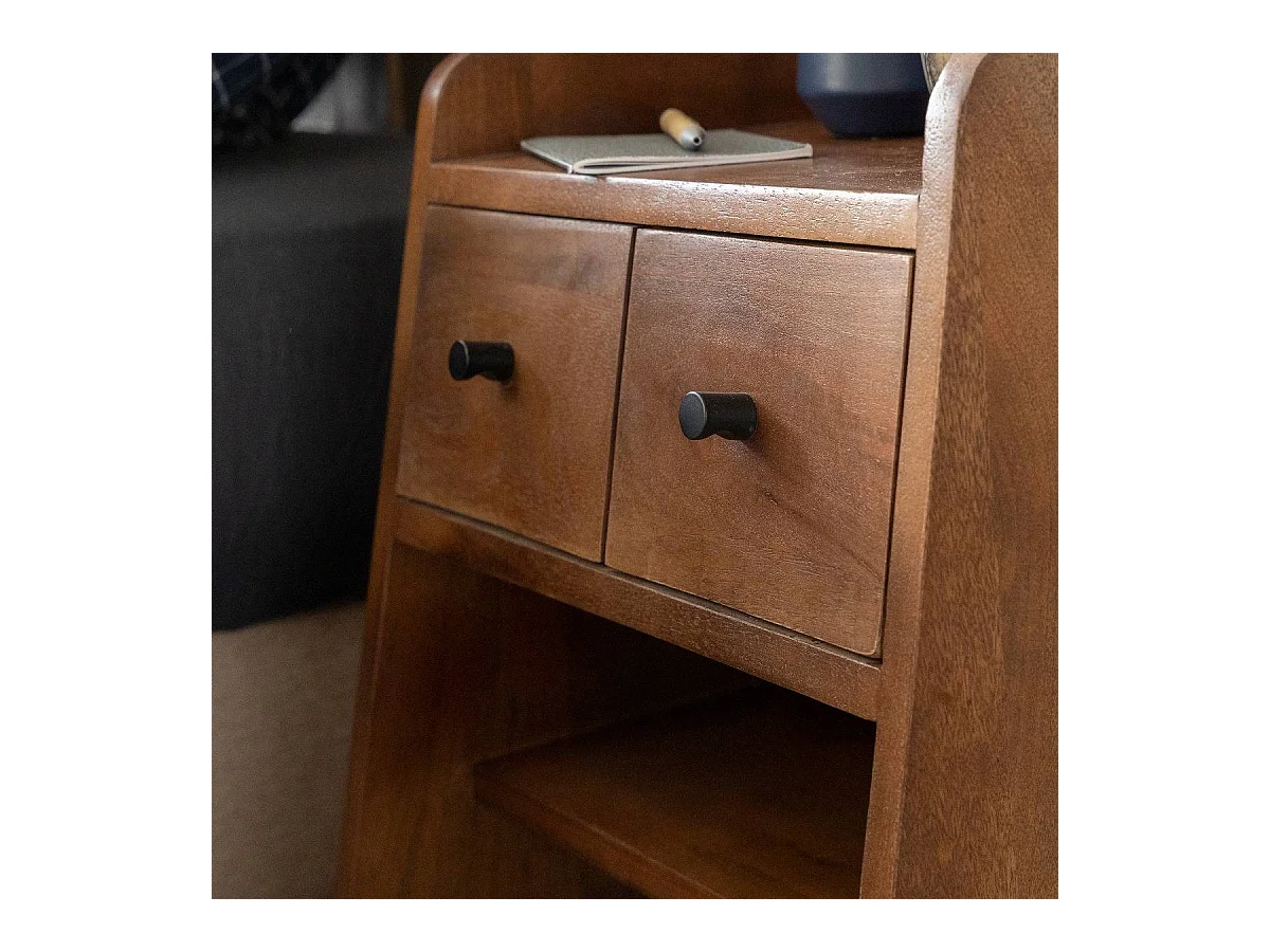 Table de chevet en bois de manguier Irène