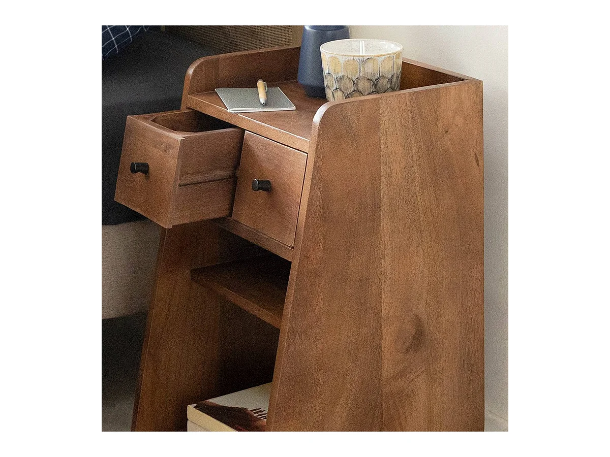 Table de chevet en bois de manguier Irène