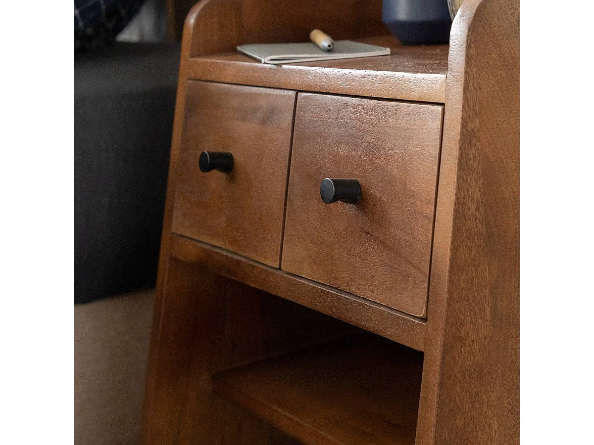 Table de chevet en bois de manguier Irène