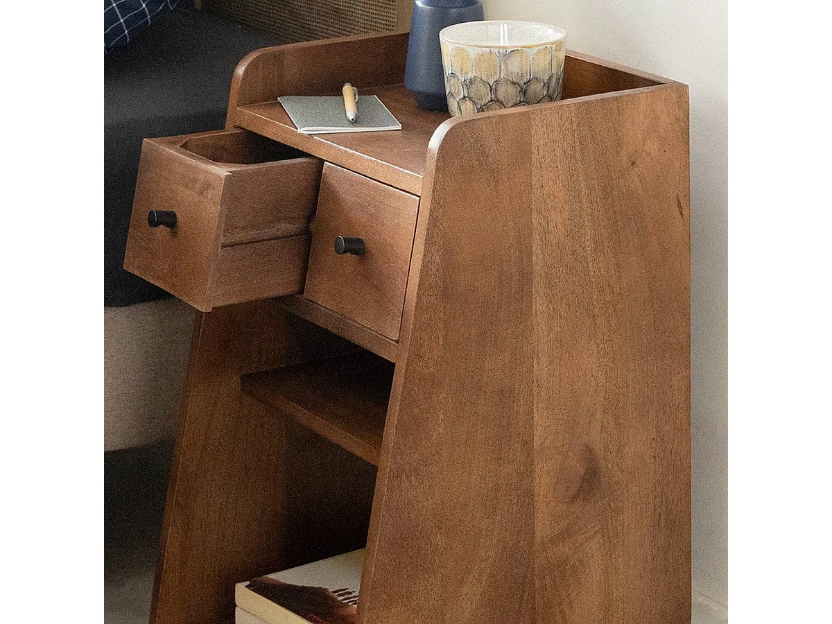 Table de chevet en bois de manguier Irène