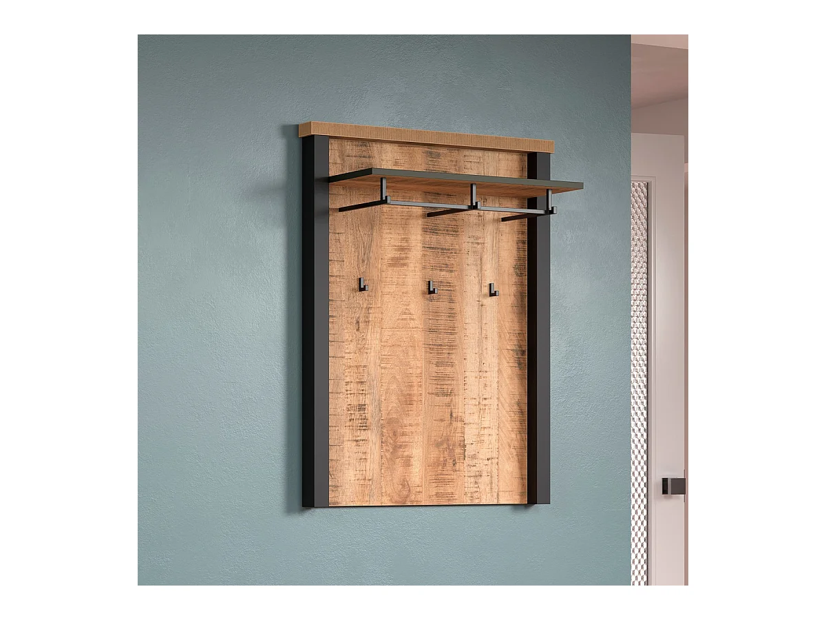 Wieszak ścienny Enna, Brązowy, 73x27x95 cm, Seven Design