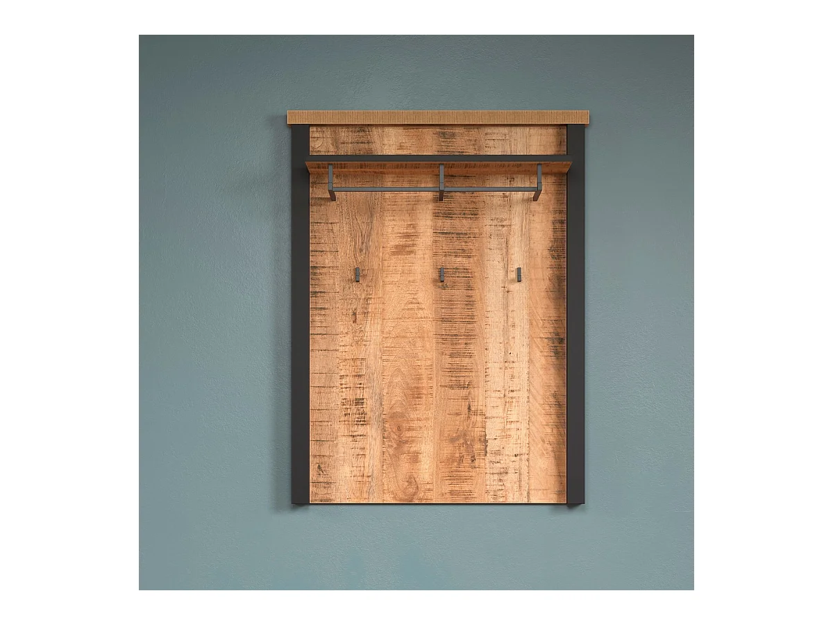 Wieszak ścienny Enna, Brązowy, 73x27x95 cm, Seven Design