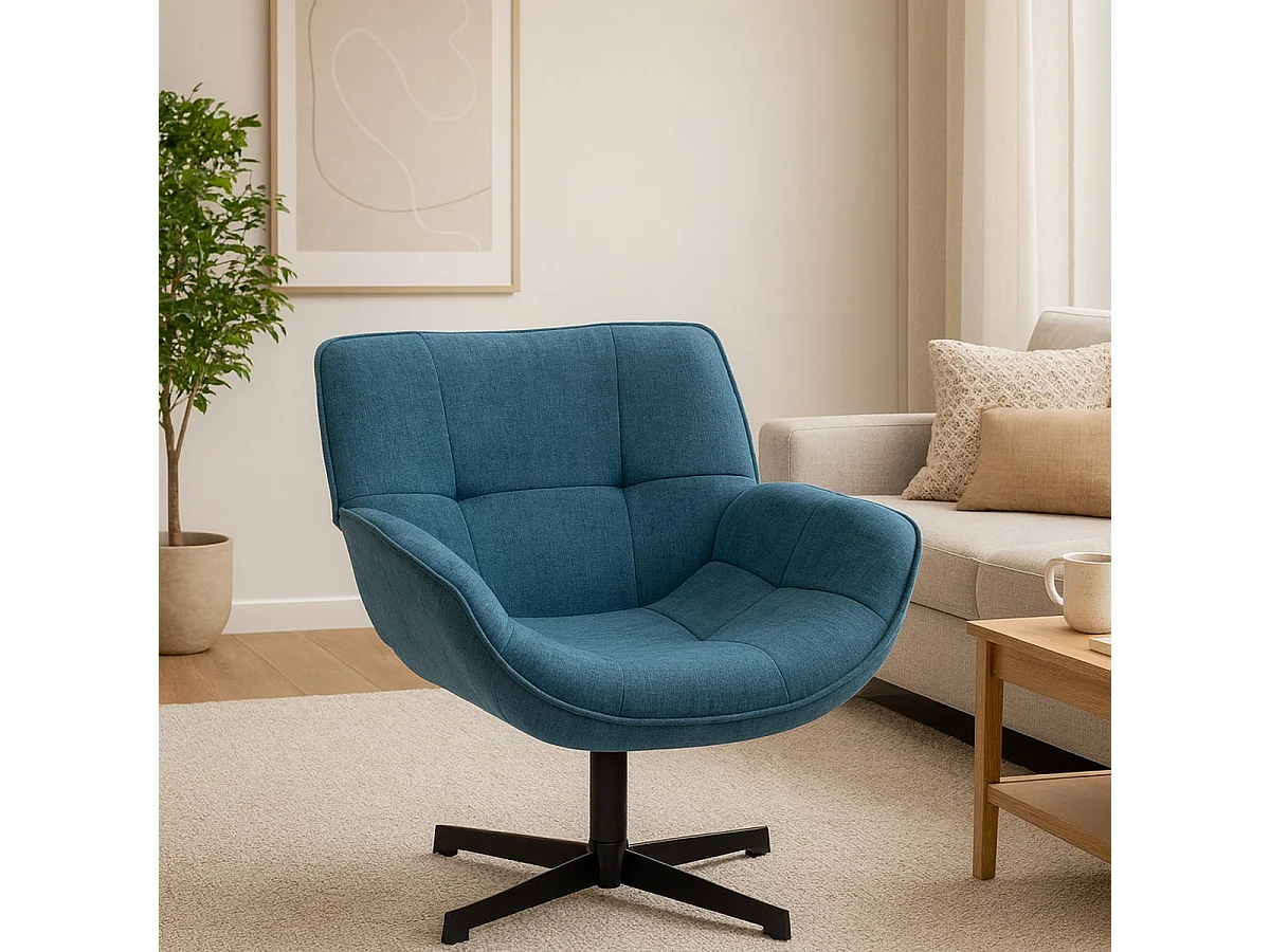 Fotel Odette, Niebieski, 72x80x82 cm, Seven Design